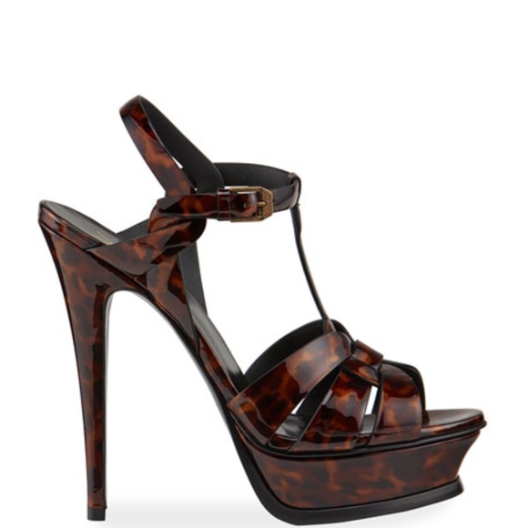 NIB $954 Saint Laurent Tribute Tortoise-Patent Platform in size 39! - Picture 3 of 16
